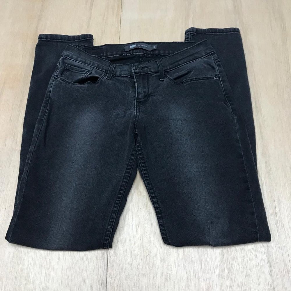 levis 524 black skinny fit jeans women junior size 3